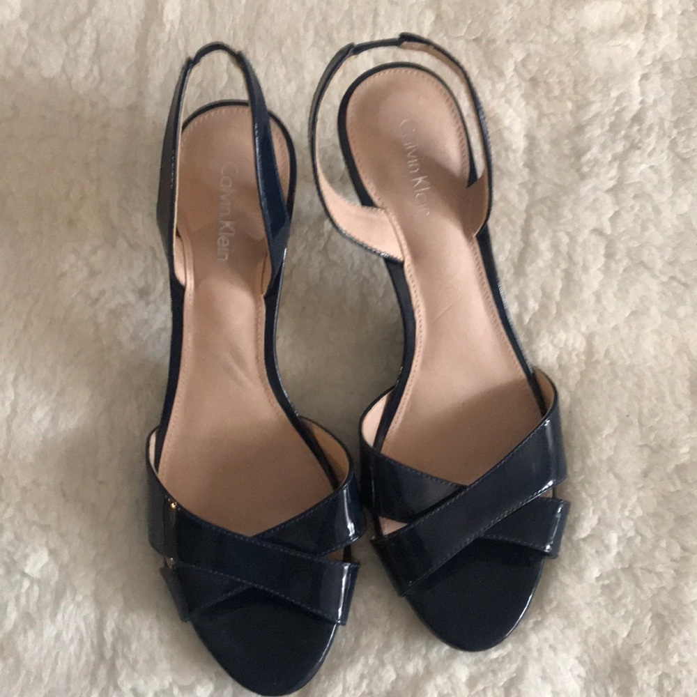 Calvin Klein 3” patent leather heals